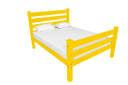 Canary Yellow Solid Wood Full Bed Frame HomeRoots