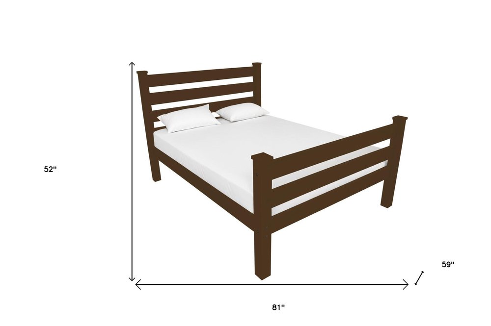 Coffee Solid Wood Full Bed Frame HomeRoots