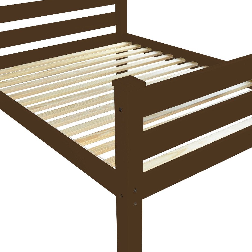 Coffee Solid Wood Full Bed Frame HomeRoots