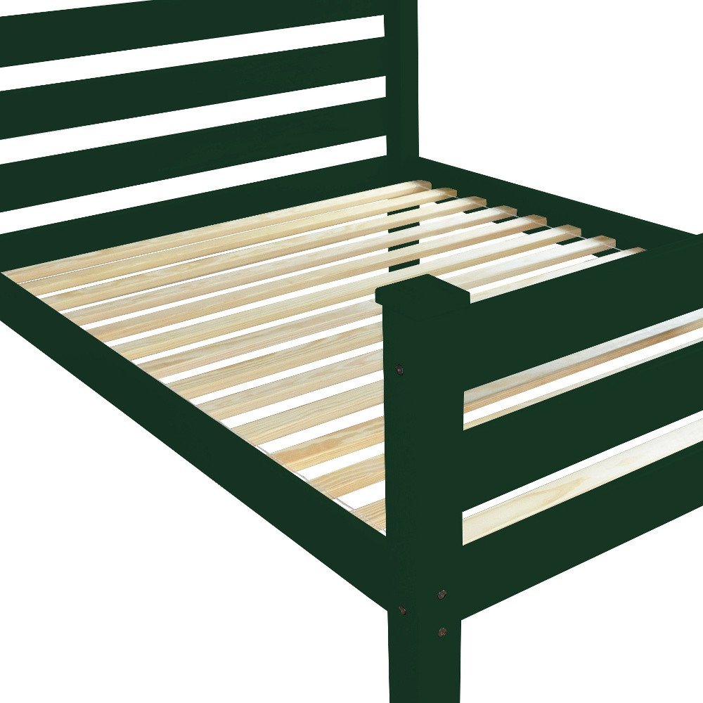 Dark Green Solid Wood Full Bed Frame HomeRoots
