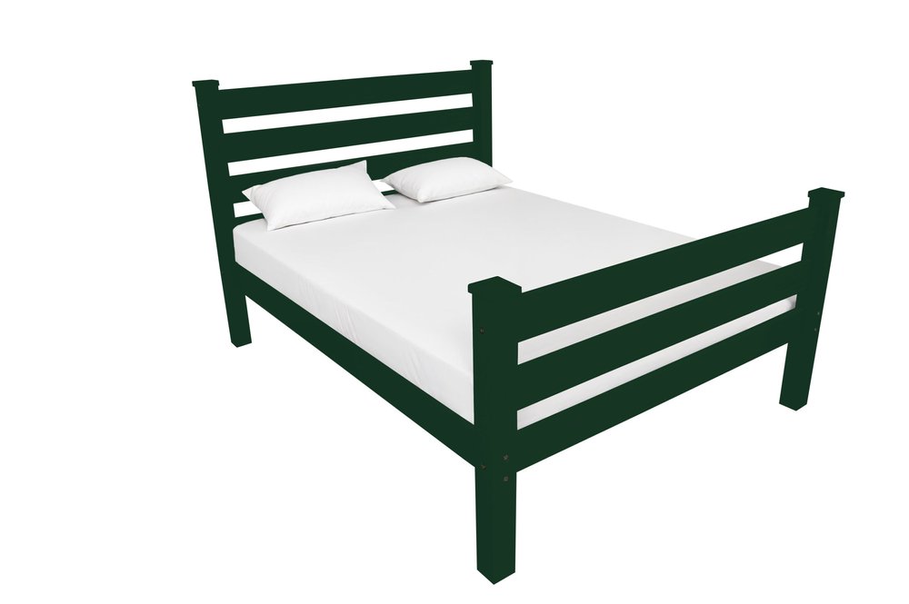Dark Green Solid Wood Full Bed Frame HomeRoots