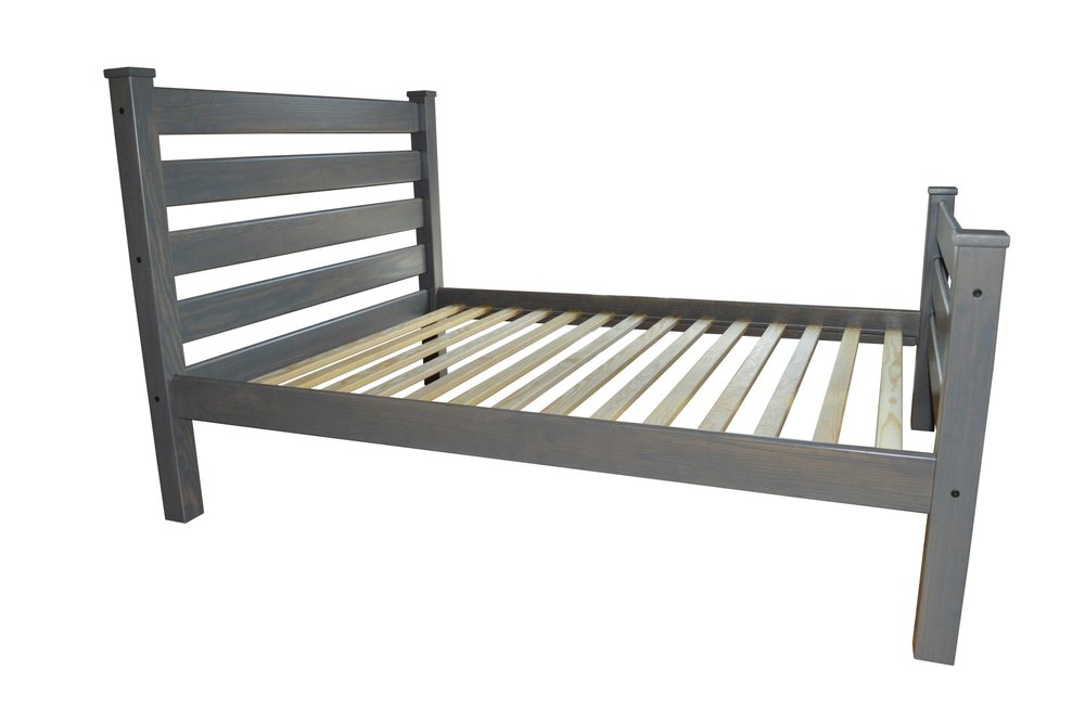 Gray Solid Wood Full Bed Frame HomeRoots