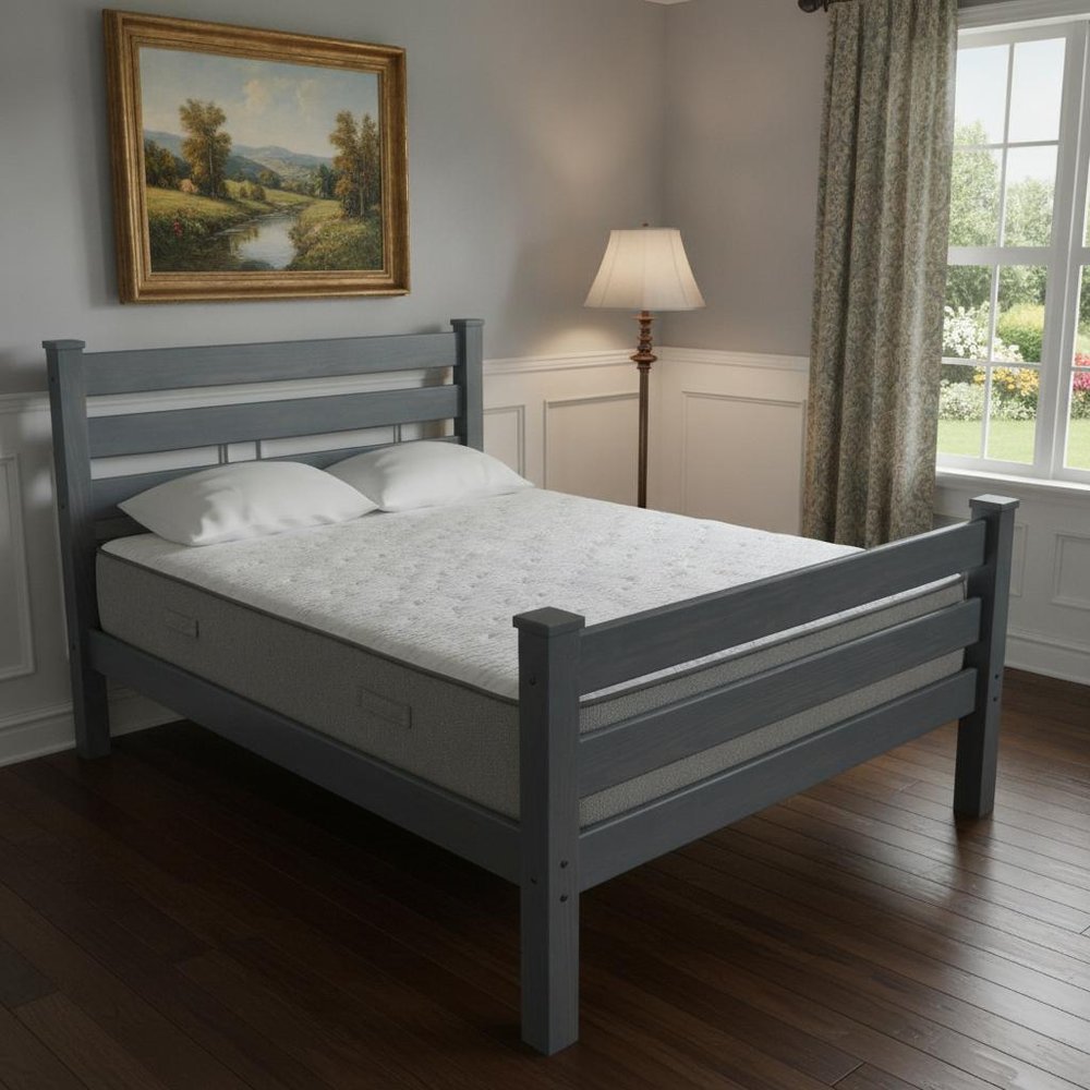 Gray Solid Wood Full Bed Frame HomeRoots