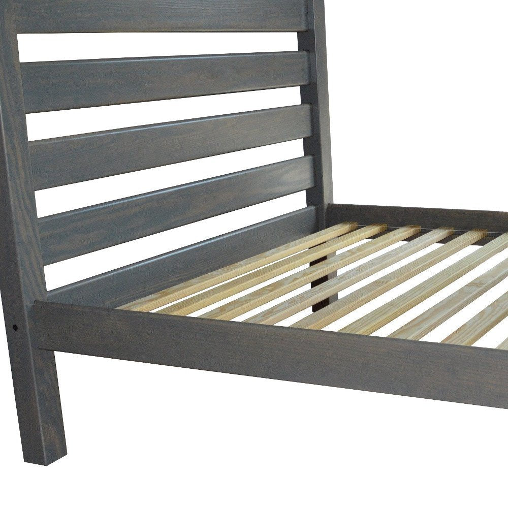 Gray Solid Wood Full Bed Frame HomeRoots