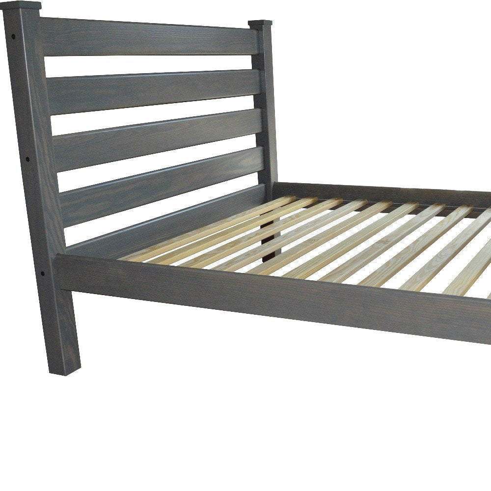 Gray Solid Wood Full Bed Frame HomeRoots