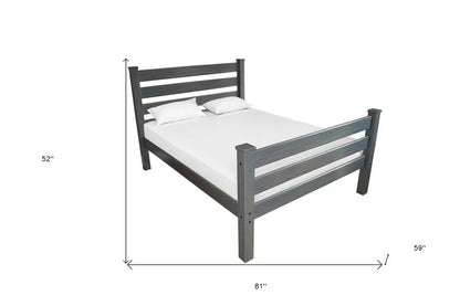 Gray Solid Wood Full Bed Frame HomeRoots