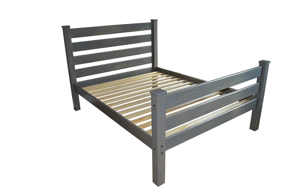 Gray Solid Wood Full Bed Frame HomeRoots