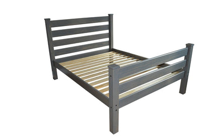Gray Solid Wood Full Bed Frame HomeRoots