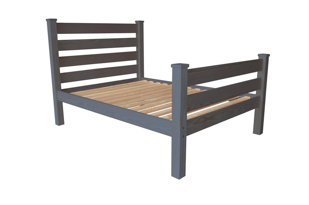 Gray Solid Wood Full Bed Frame HomeRoots