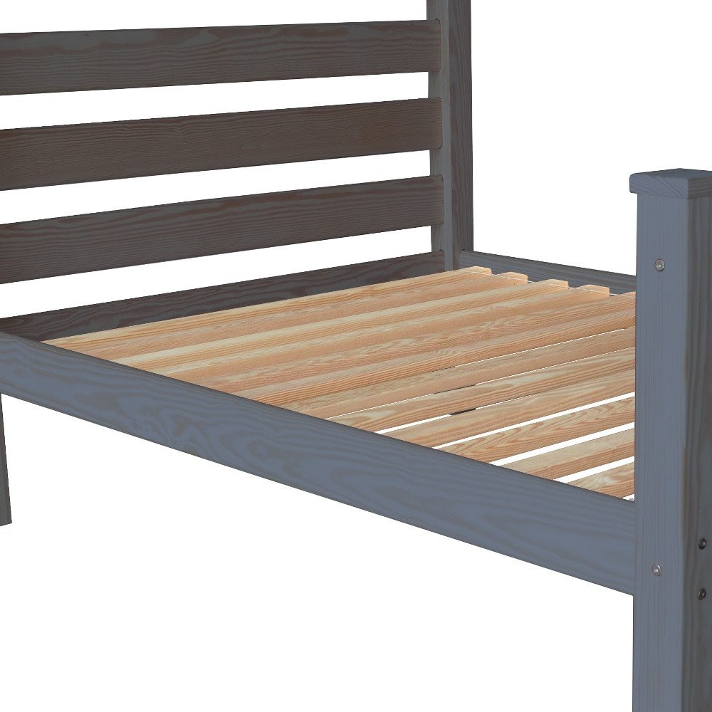 Gray Solid Wood Full Bed Frame HomeRoots