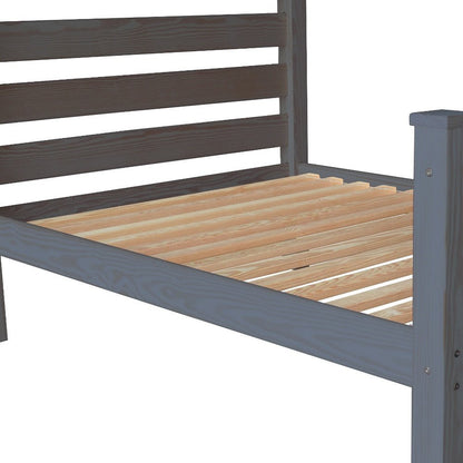 Gray Solid Wood Full Bed Frame HomeRoots