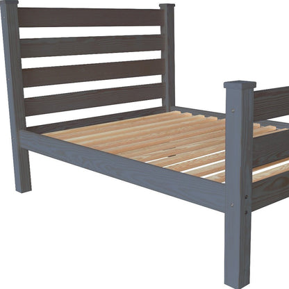 Gray Solid Wood Full Bed Frame HomeRoots