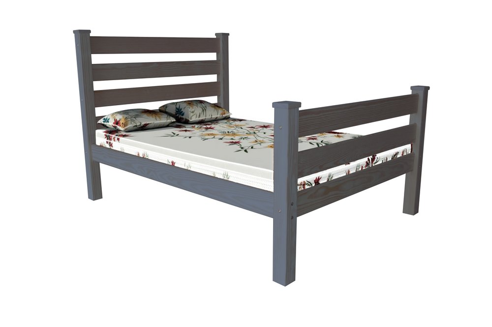 Gray Solid Wood Full Bed Frame HomeRoots