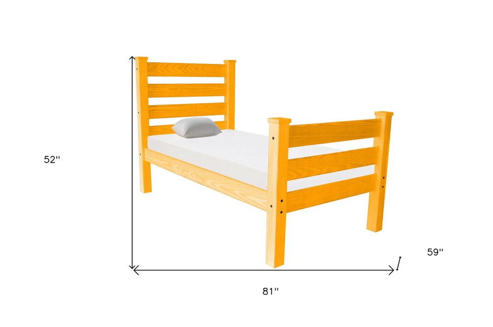 Orange Solid Wood Full Bed Frame HomeRoots