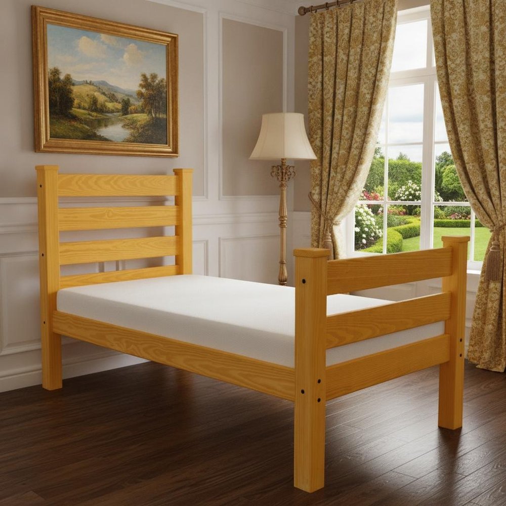 Orange Solid Wood Full Bed Frame HomeRoots