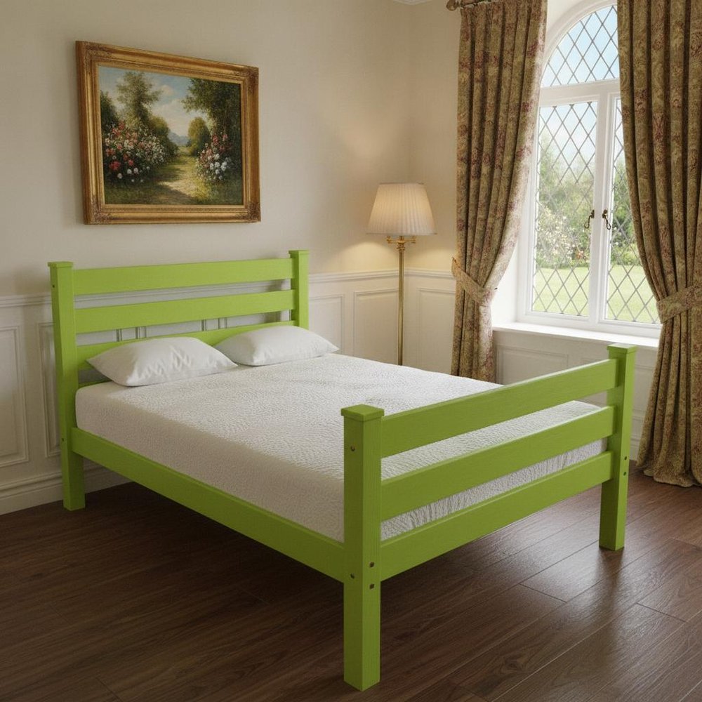 Lime Green Solid Wood Full Bed Frame HomeRoots