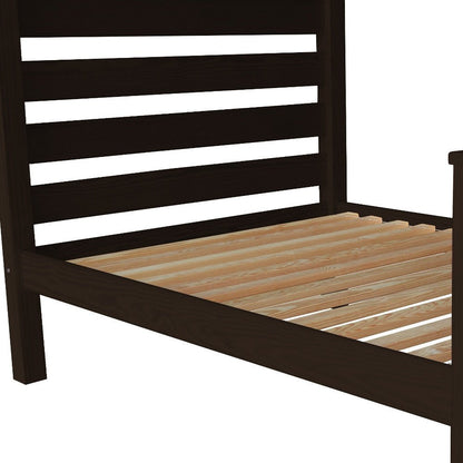 Brown Solid Wood Full Bed Frame HomeRoots