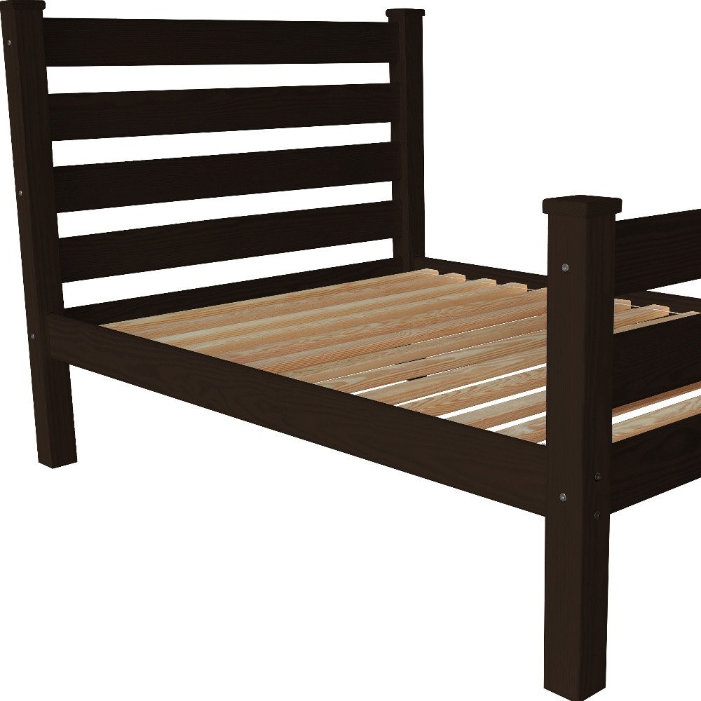 Brown Solid Wood Full Bed Frame HomeRoots