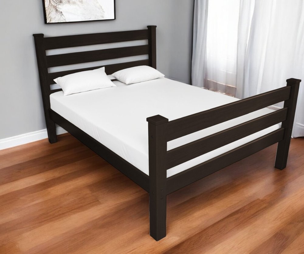 Brown Solid Wood Full Bed Frame HomeRoots