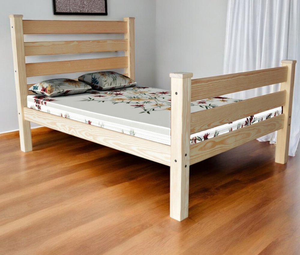 Natural Solid Wood Full Bed Frame HomeRoots