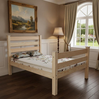 Natural Solid Wood Full Bed Frame HomeRoots