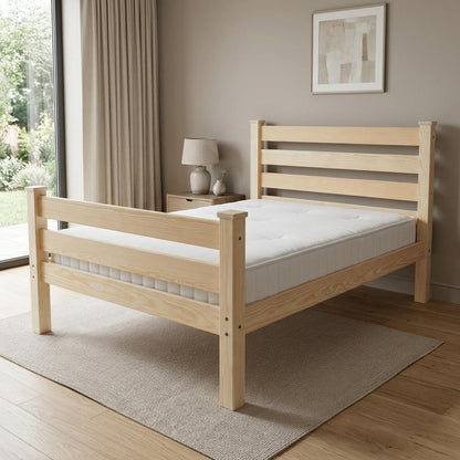 Natural Solid Wood Full Bed Frame