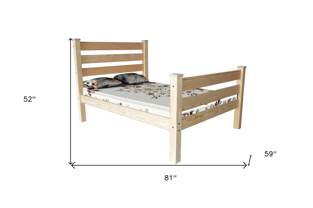 Natural Solid Wood Full Bed Frame HomeRoots