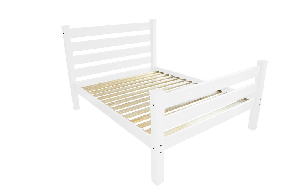 White Solid Wood Full Bed Frame HomeRoots