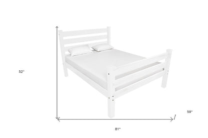 White Solid Wood Full Bed Frame HomeRoots