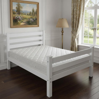 White Solid Wood Full Bed Frame HomeRoots
