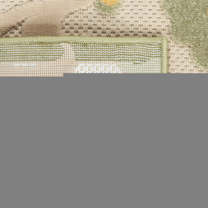 5' X 8' Ivory Green And Yellow Floral Indoor Outdoor Area Rug HomeRoots