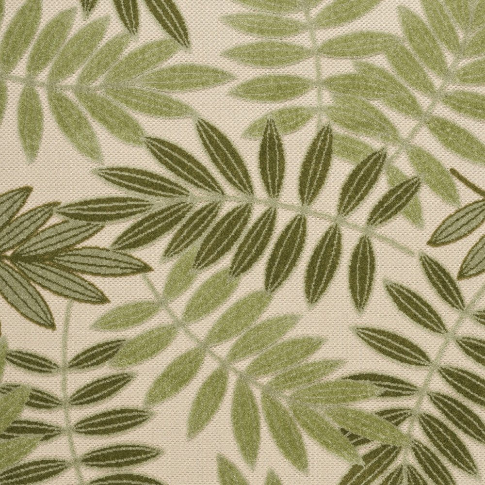 5' X 8' Ivory And Green Palm Leaf Indoor Outdoor Area Rug HomeRoots