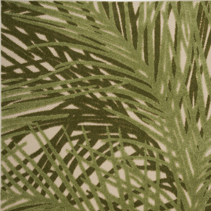5' X 8' Ivory And Green Palm Leaf Indoor Outdoor Area Rug HomeRoots