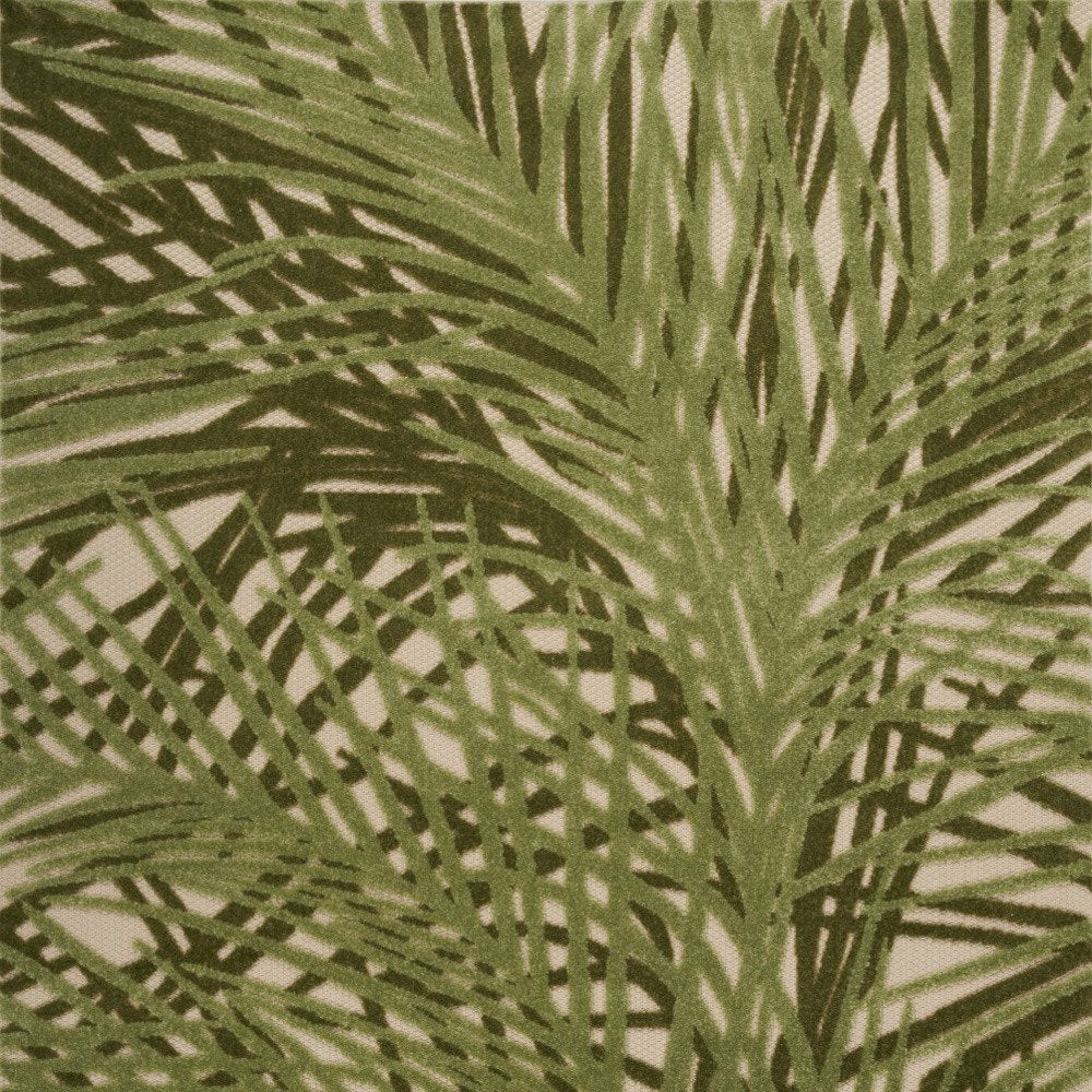 5' X 8' Ivory And Green Palm Leaf Indoor Outdoor Area Rug HomeRoots