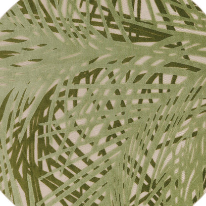 8' Ivory And Green Round Palm Leaf Indoor Outdoor Area Rug HomeRoots