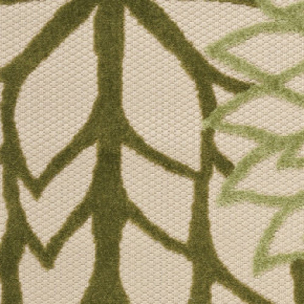 6' X 9' Ivory And Green Floral Indoor Outdoor Area Rug HomeRoots