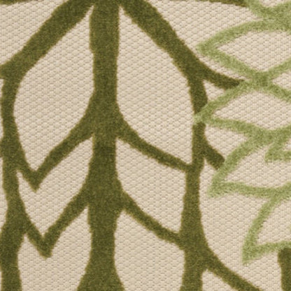 6' X 9' Ivory And Green Floral Indoor Outdoor Area Rug HomeRoots