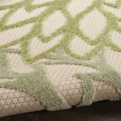 6' X 9' Ivory And Green Floral Indoor Outdoor Area Rug HomeRoots