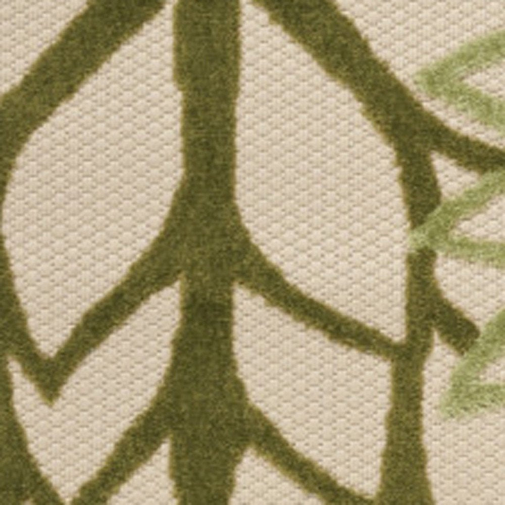 6' X 9' Ivory And Green Floral Indoor Outdoor Area Rug HomeRoots