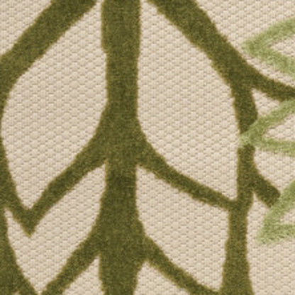 6' X 9' Ivory And Green Floral Indoor Outdoor Area Rug HomeRoots