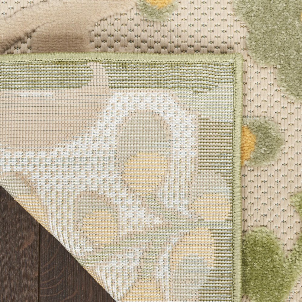6' X 9' Ivory Green And Yellow Floral Indoor Outdoor Area Rug HomeRoots