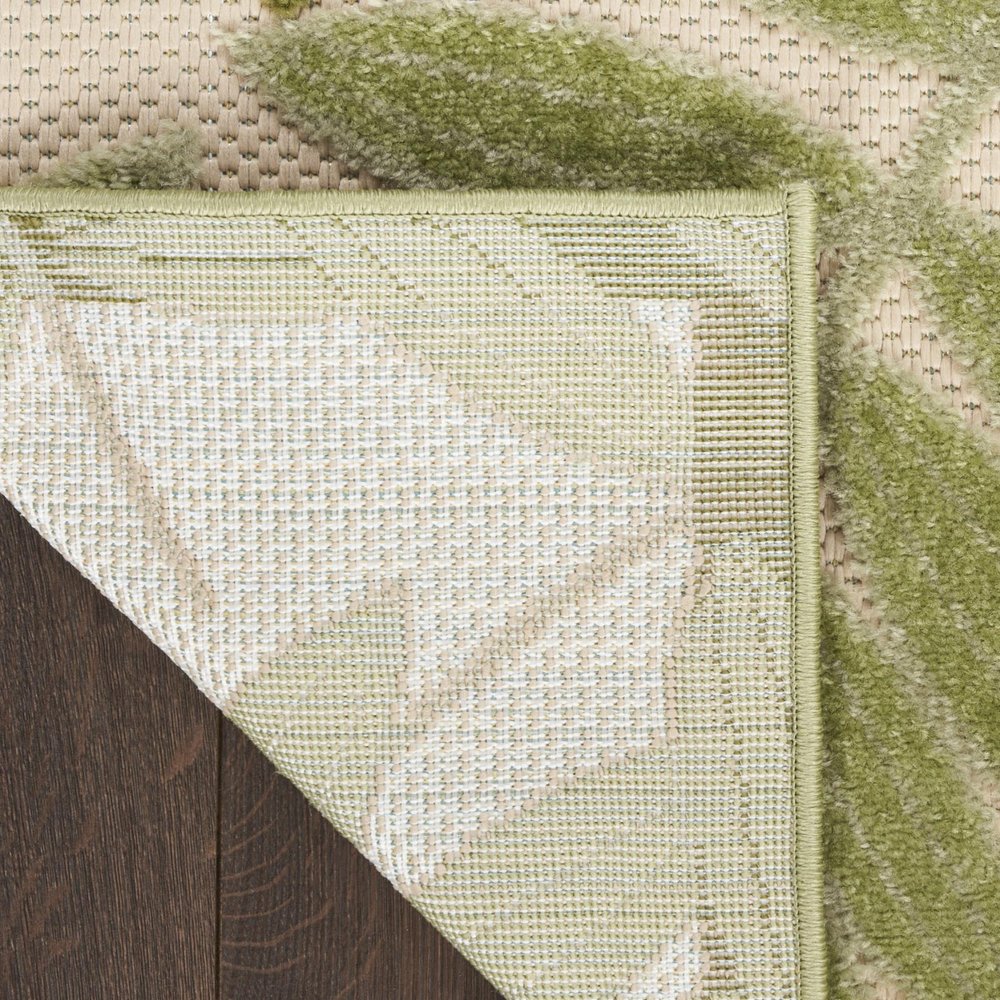 6' X 9' Ivory And Green Palm Leaf Indoor Outdoor Area Rug HomeRoots