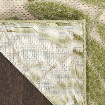 6' X 9' Ivory And Green Palm Leaf Indoor Outdoor Area Rug HomeRoots