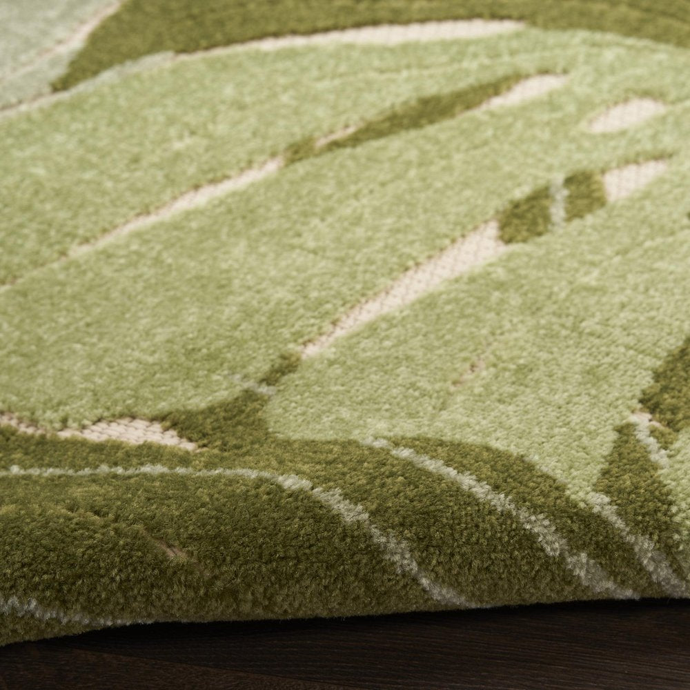 6' X 9' Ivory And Green Palm Leaf Indoor Outdoor Area Rug HomeRoots