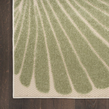 8' X 11' Ivory Green And Yellow Starfish Indoor Outdoor Area Rug HomeRoots