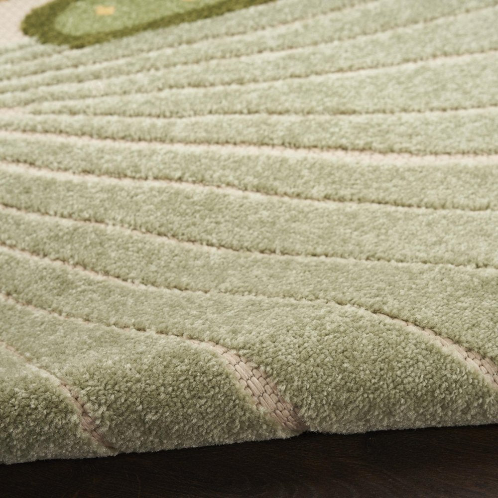 8' X 11' Ivory Green And Yellow Starfish Indoor Outdoor Area Rug HomeRoots