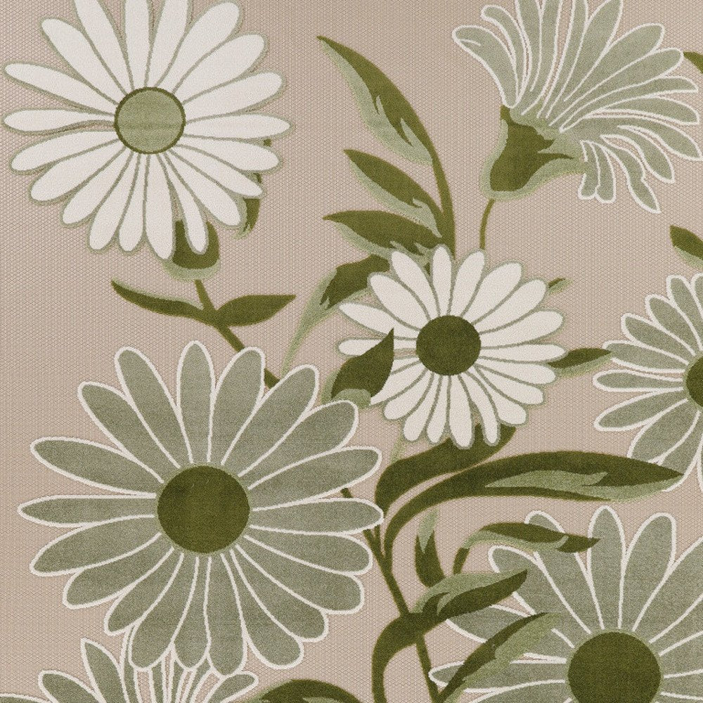 8' X 11' Ivory And Green Floral Indoor Outdoor Area Rug HomeRoots