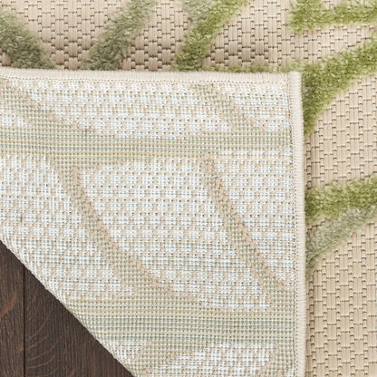 8' X 11' Ivory And Green Floral Indoor Outdoor Area Rug HomeRoots