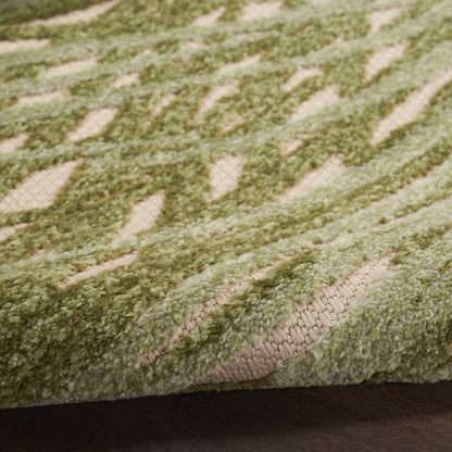 8' X 11' Ivory And Green Palm Leaf Indoor Outdoor Area Rug HomeRoots