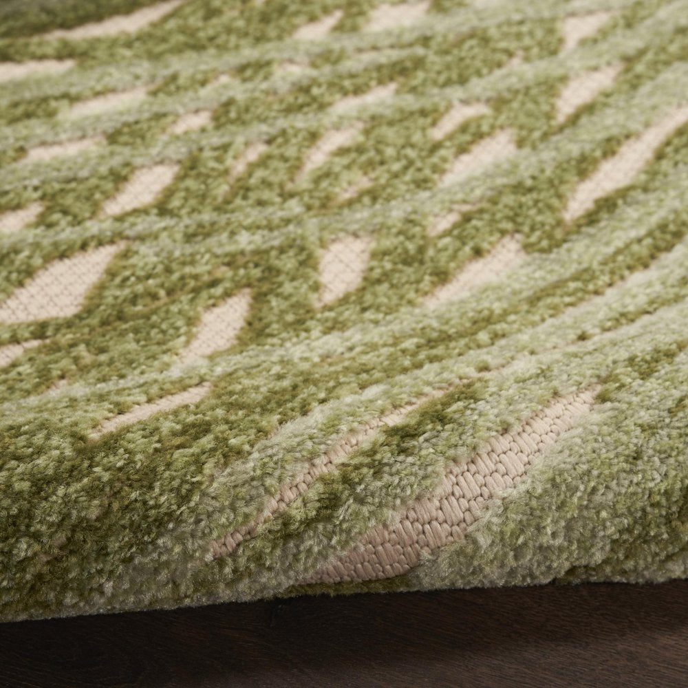 8' X 11' Ivory And Green Palm Leaf Indoor Outdoor Area Rug HomeRoots
